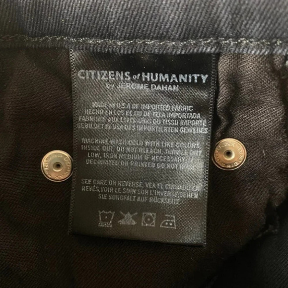 Citizens of Humanity Rocket High Rise Skinny Black Distressed  Jeans 25 - Picture 11 of 14